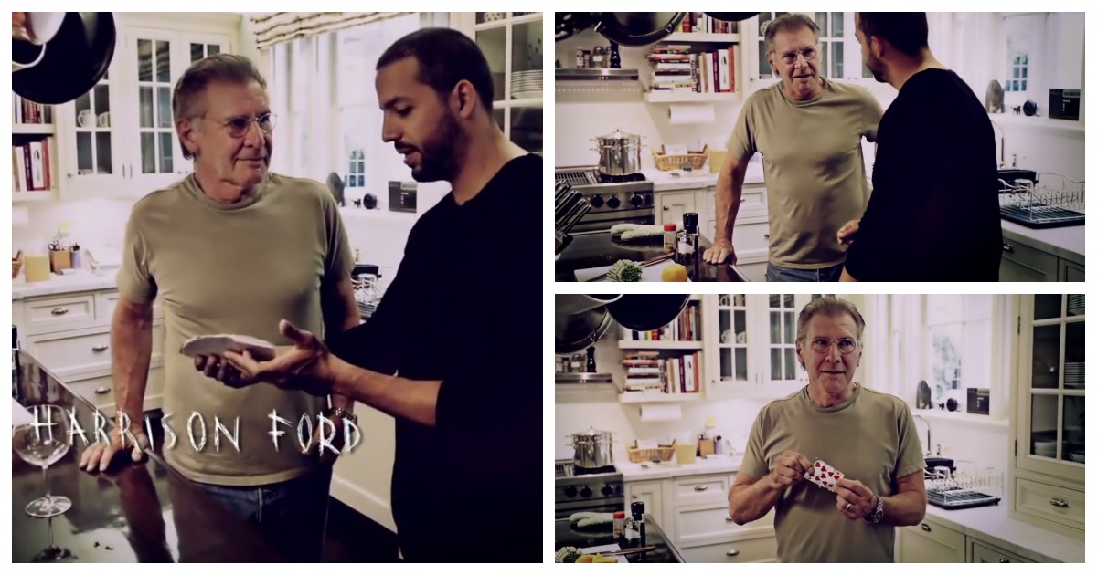 O truque de magia absurdo que David Blaine fez a Harrison Ford