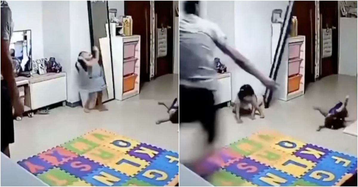 Pai com reflexos ninja evita que espelho caia sobre a filha bebé